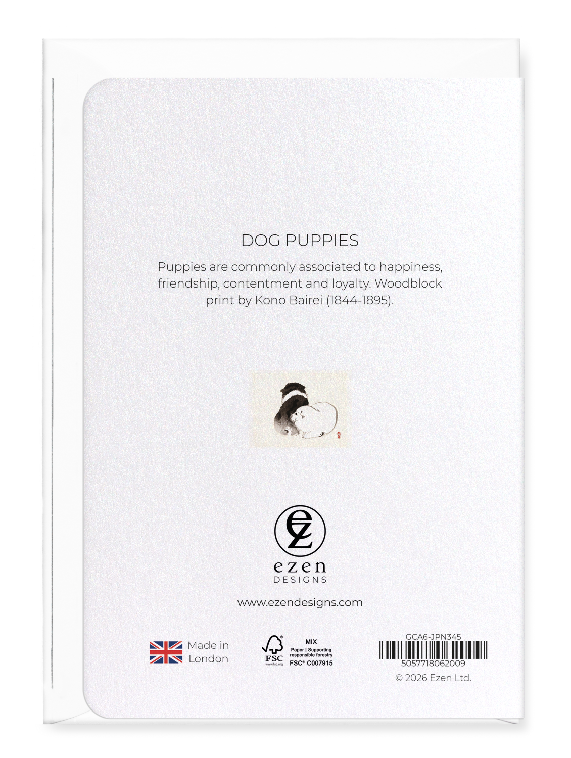Ezen - Dog puppies - Greeting Card - Back