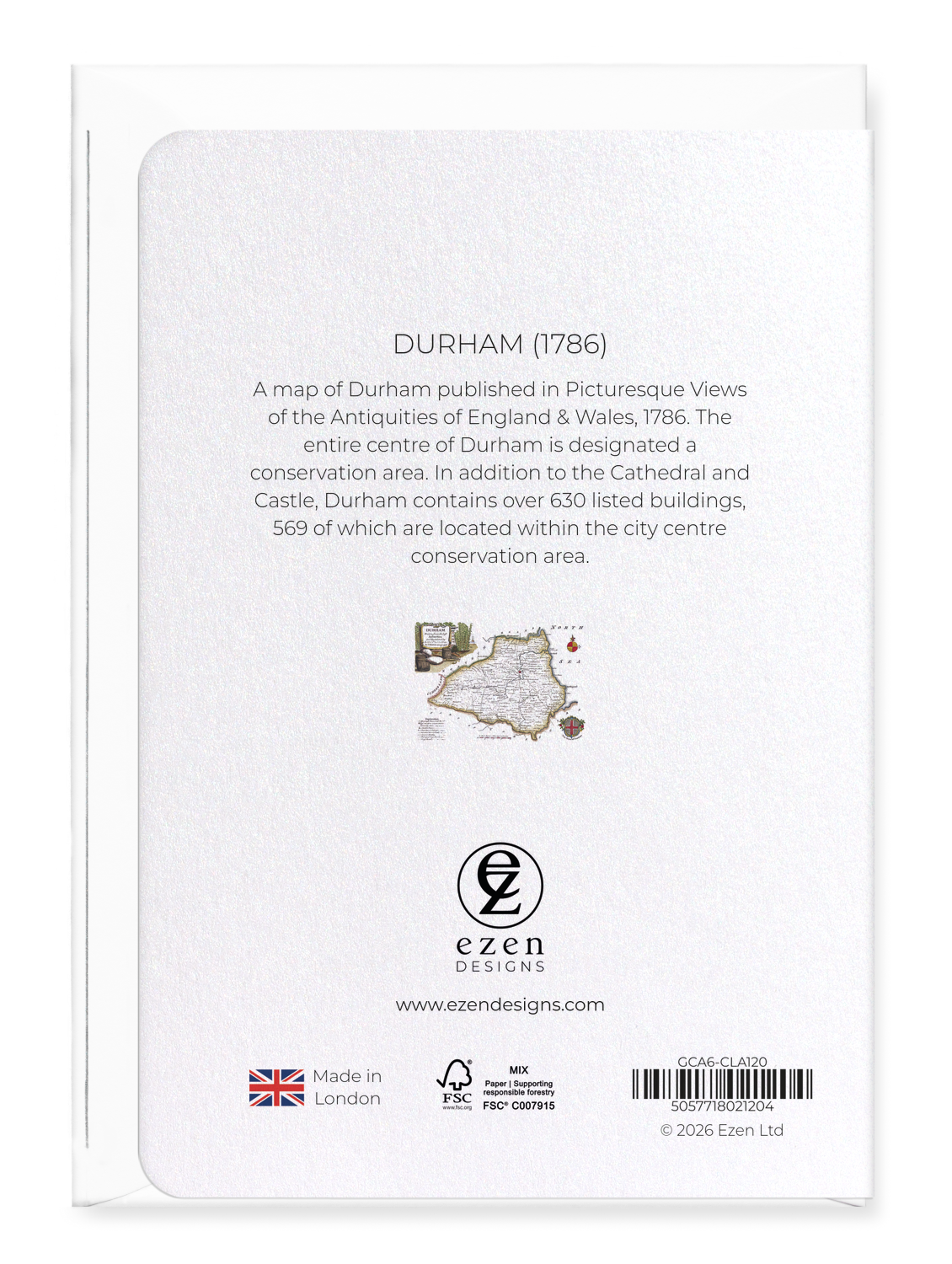 Ezen - Durham (1786) - Greeting Card - Back