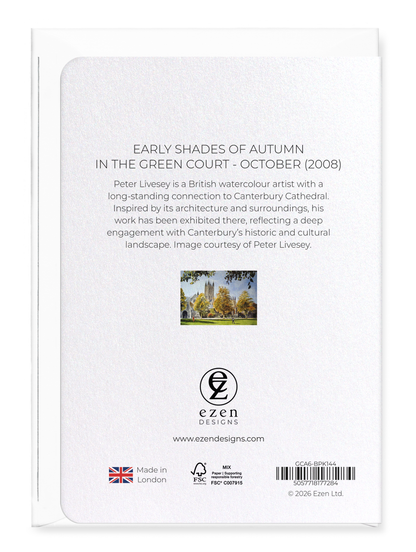 Ezen - Early shades of Autumn in the green court - October (2008) - Greeting Card - Back