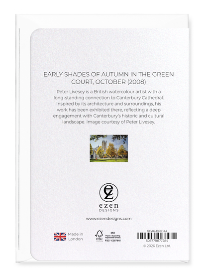 Ezen - Early shades of Autumn in the green court, October (2008) - Greeting Card - Back