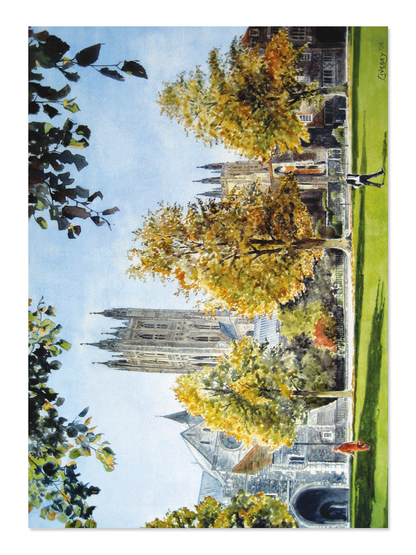 Ezen - Early shades of Autumn in the green court, October (2008) - Postcard - Front