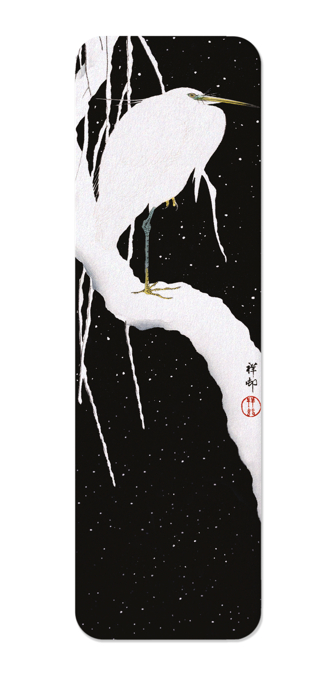 Ezen - Egret in winter (c.1910) - Bookmark - Front