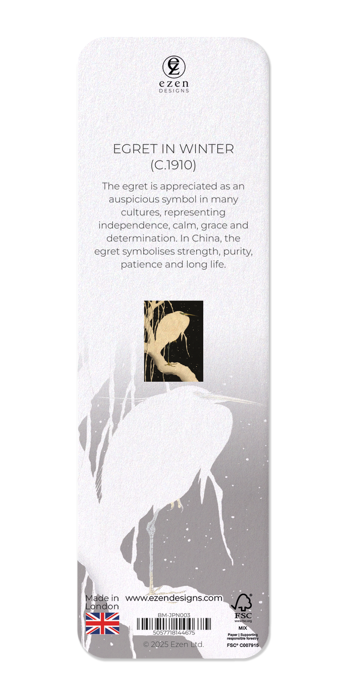 Ezen - Egret in winter (c.1910) - Bookmark - Back