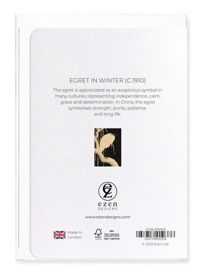 Ezen - Egret in winter (c.1910) - Greeting Card - Back