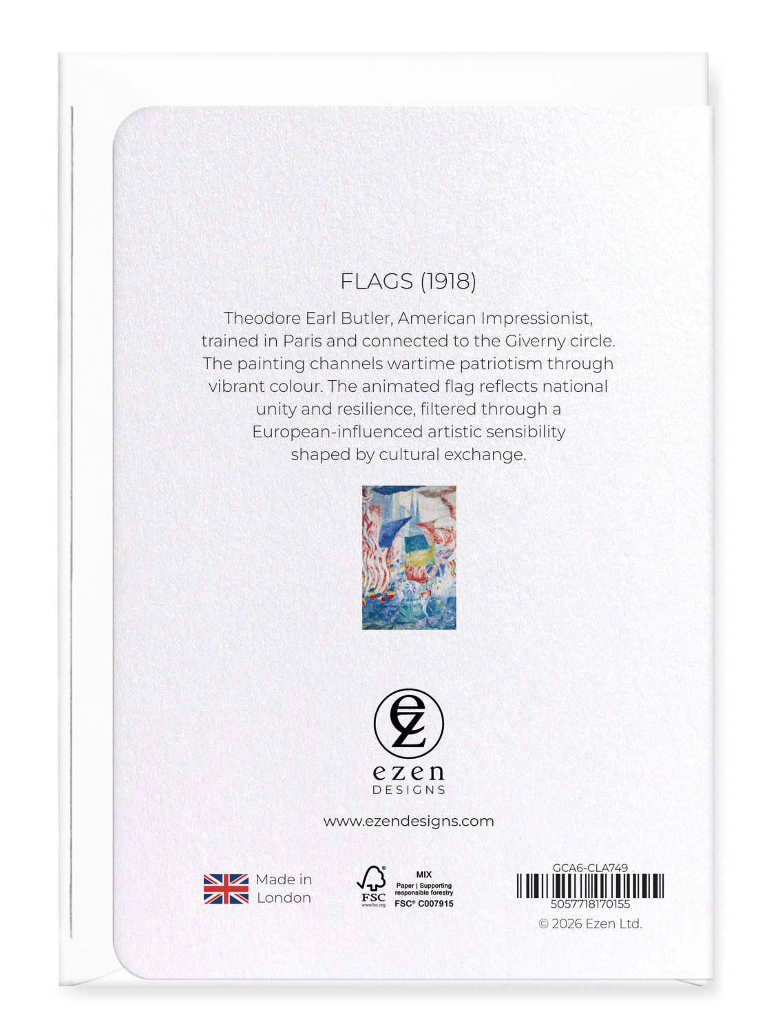 Ezen - Flags (1918) - Greeting Card - Back