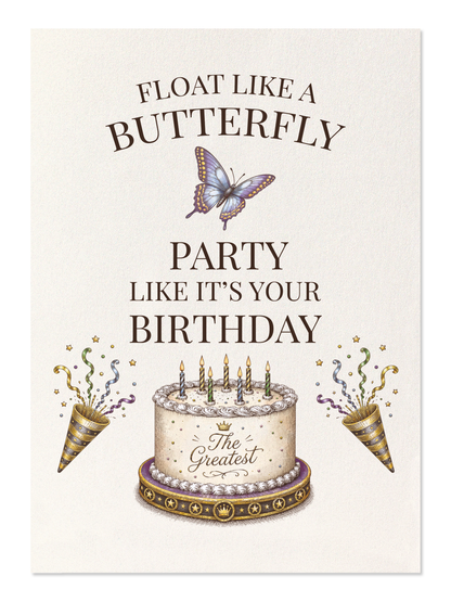 Ezen - Float like a Butterfly Birthday - Postcard - Front