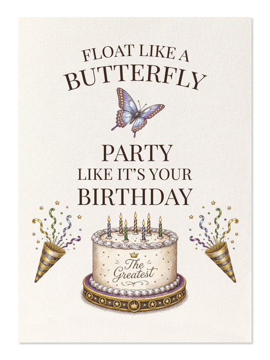 Ezen - Float like a Butterfly Birthday - Postcard - Front