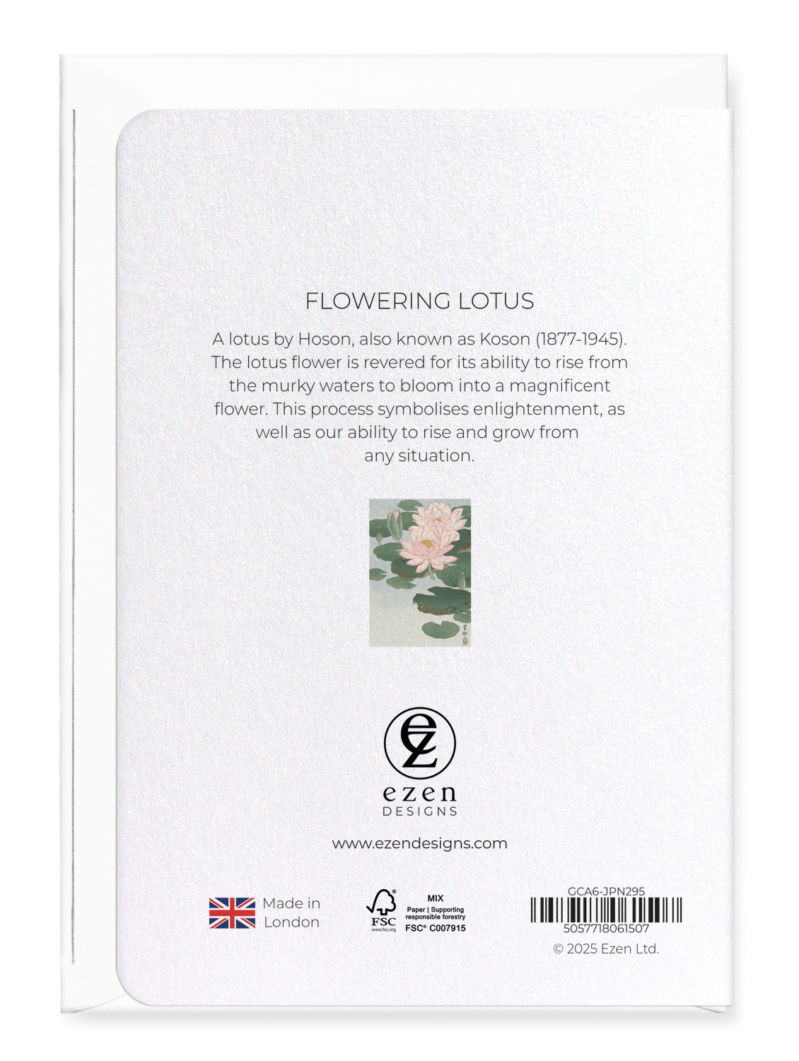 Ezen - Flowering lotus - Greeting Card - Back