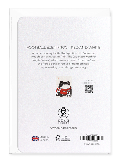Ezen - Football Ezen Frog - Red and white - Greeting Card - Back