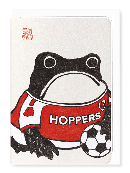 Ezen - Football Ezen Frog - Red and white - Greeting Card - Front