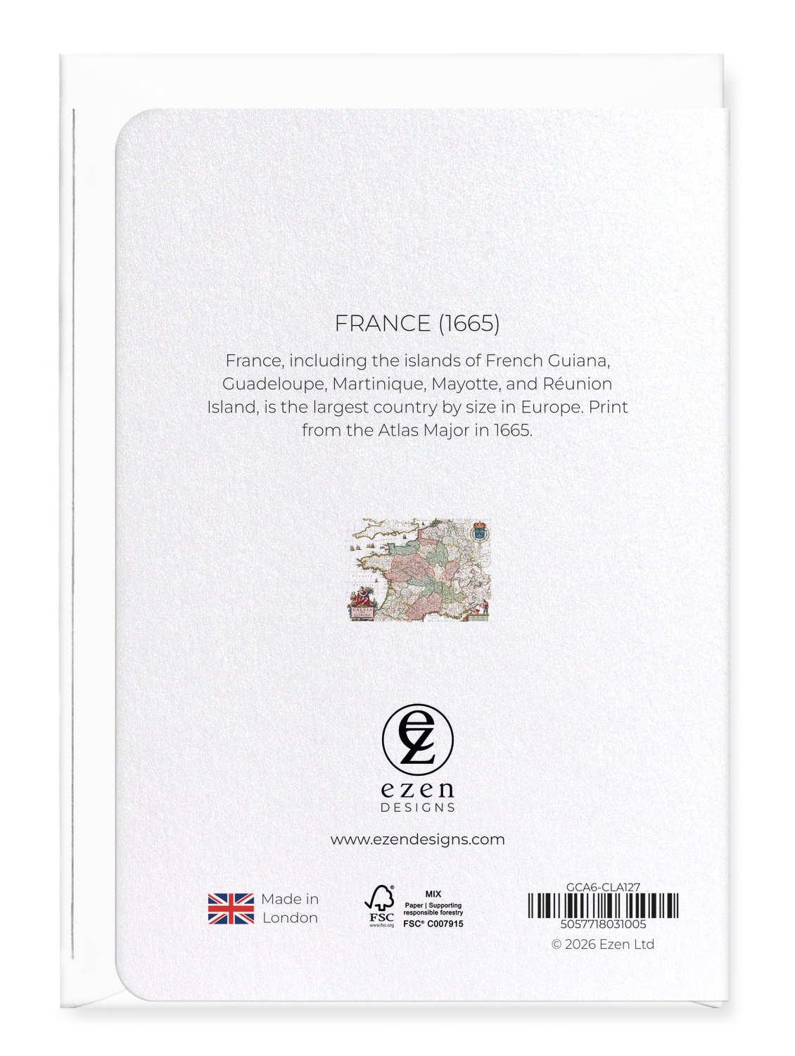 Ezen - France (1665) - Greeting Card - Back