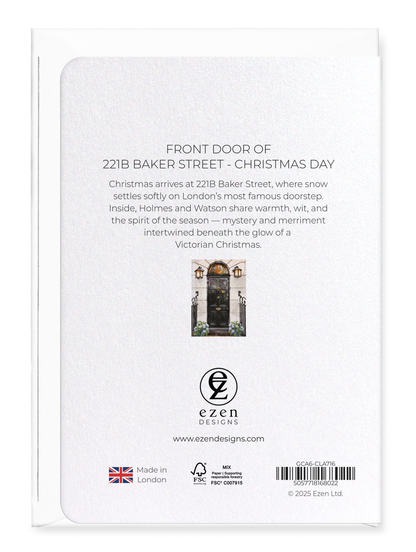 Ezen - Front Door of 221B Baker Street - Christmas Day - Greeting Card - Back