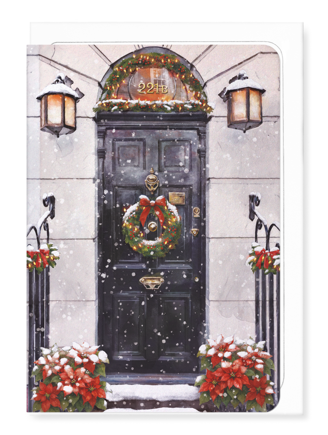 Ezen - Front Door of 221B Baker Street - Christmas Day - Greeting Card - Front