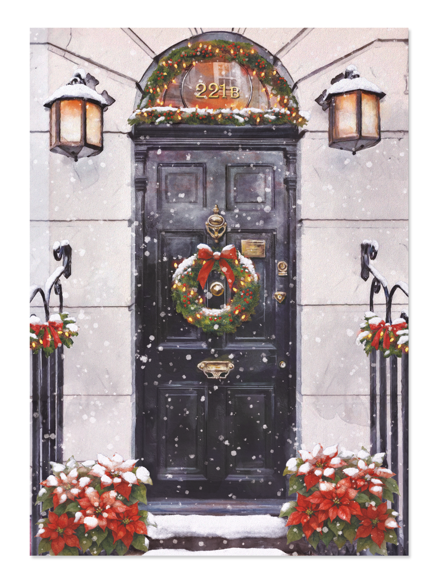 Ezen - Front Door of 221B Baker Street - Christmas Day - Postcard - Front