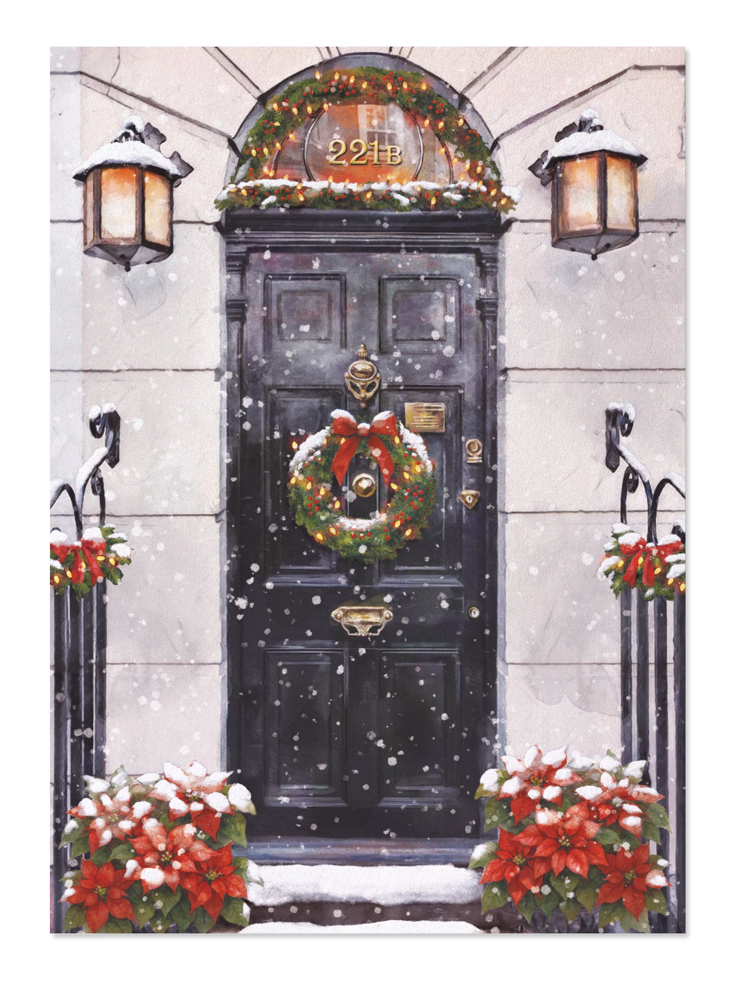 Ezen - Front Door of 221B Baker Street - Christmas Day - Postcard - Front