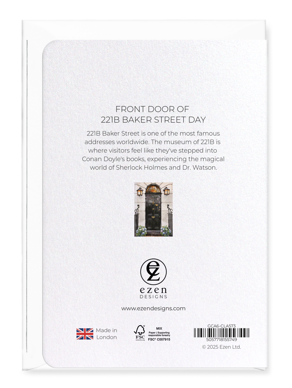 Ezen - Front door of 221B Baker Street Day - Greeting Card - Back