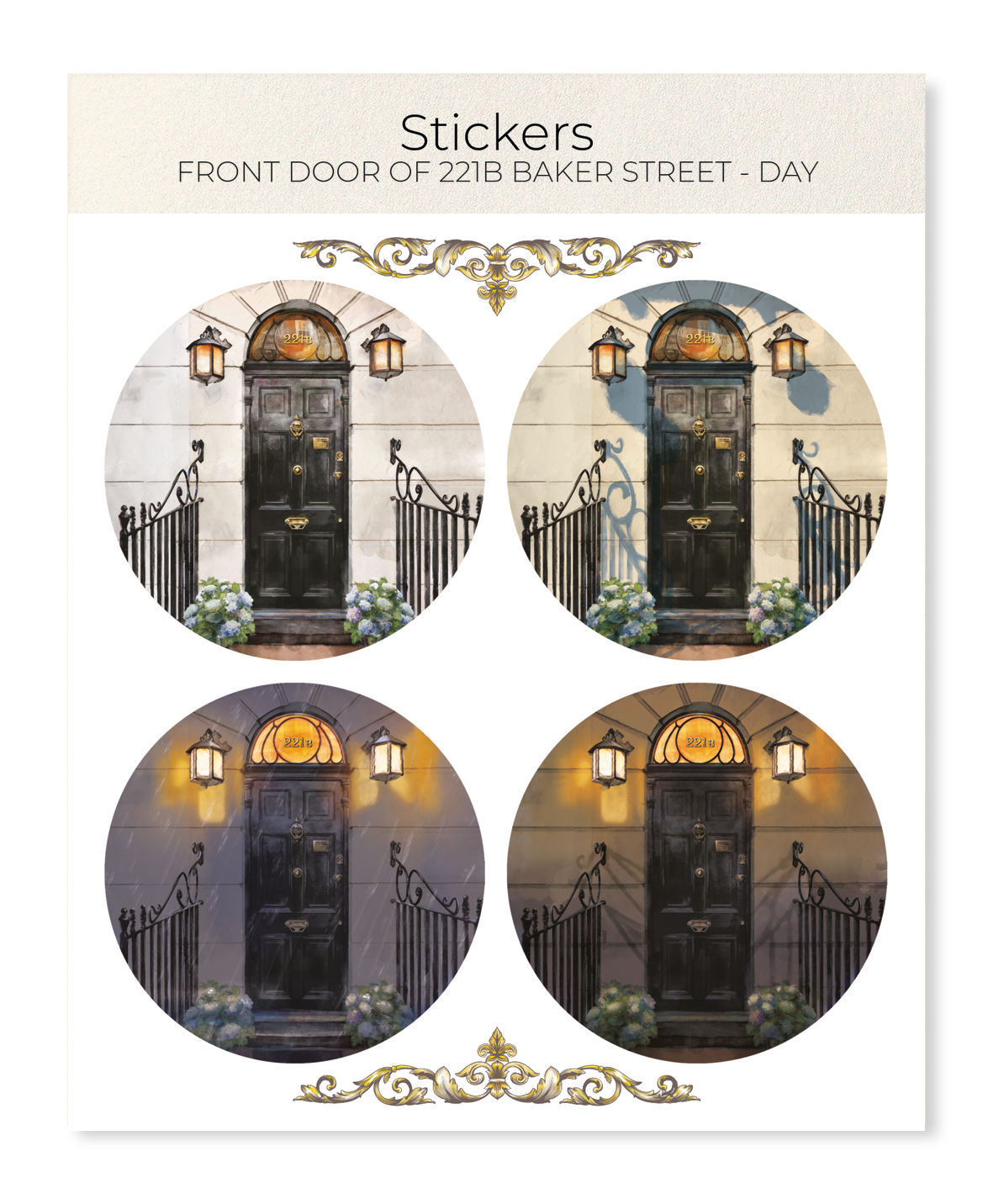 Ezen - Front door of 221B Baker Street - Day - Sticker Set