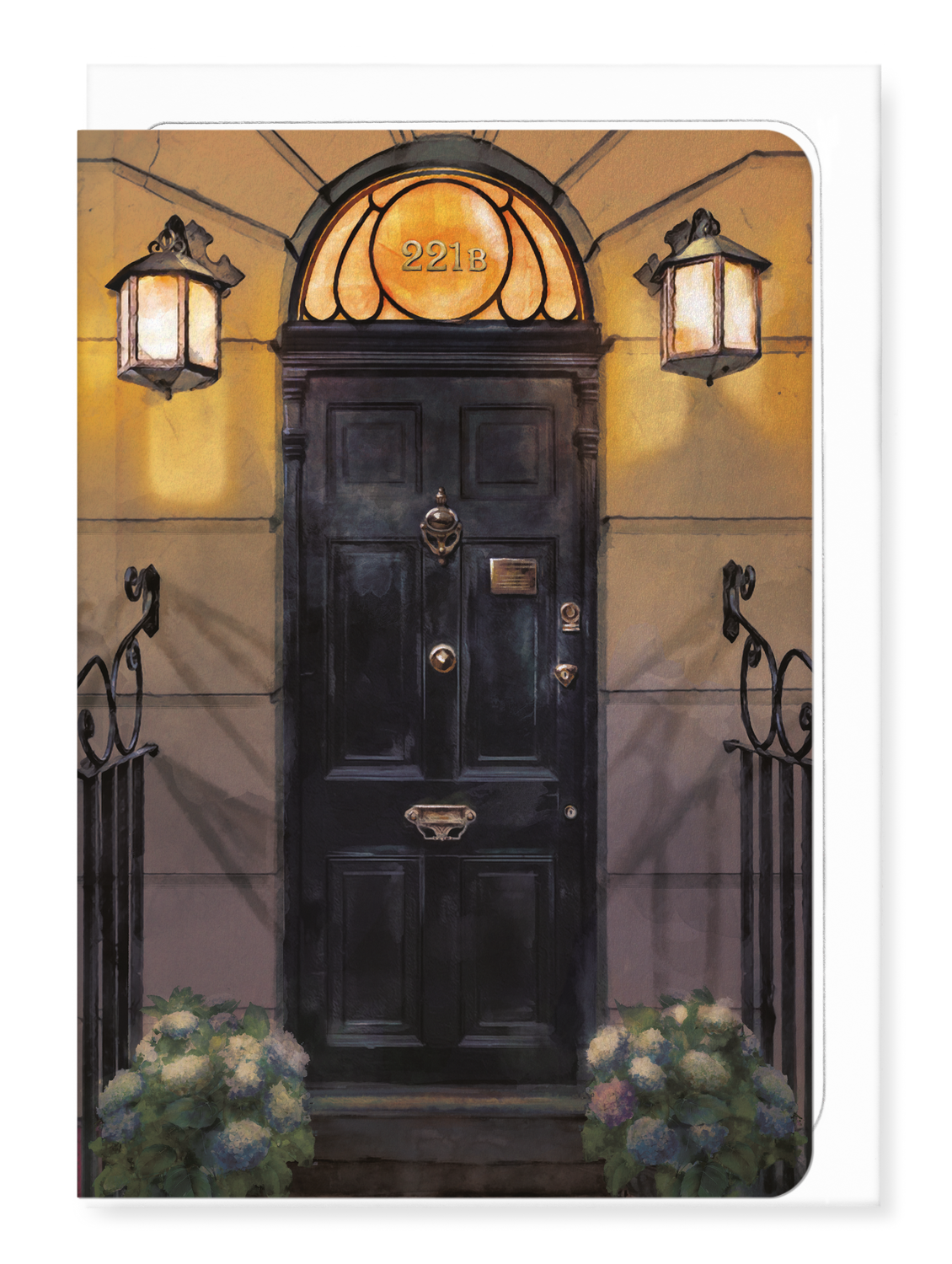 Ezen - Front door of 221B Baker Street - Night - Greeting Card - Front