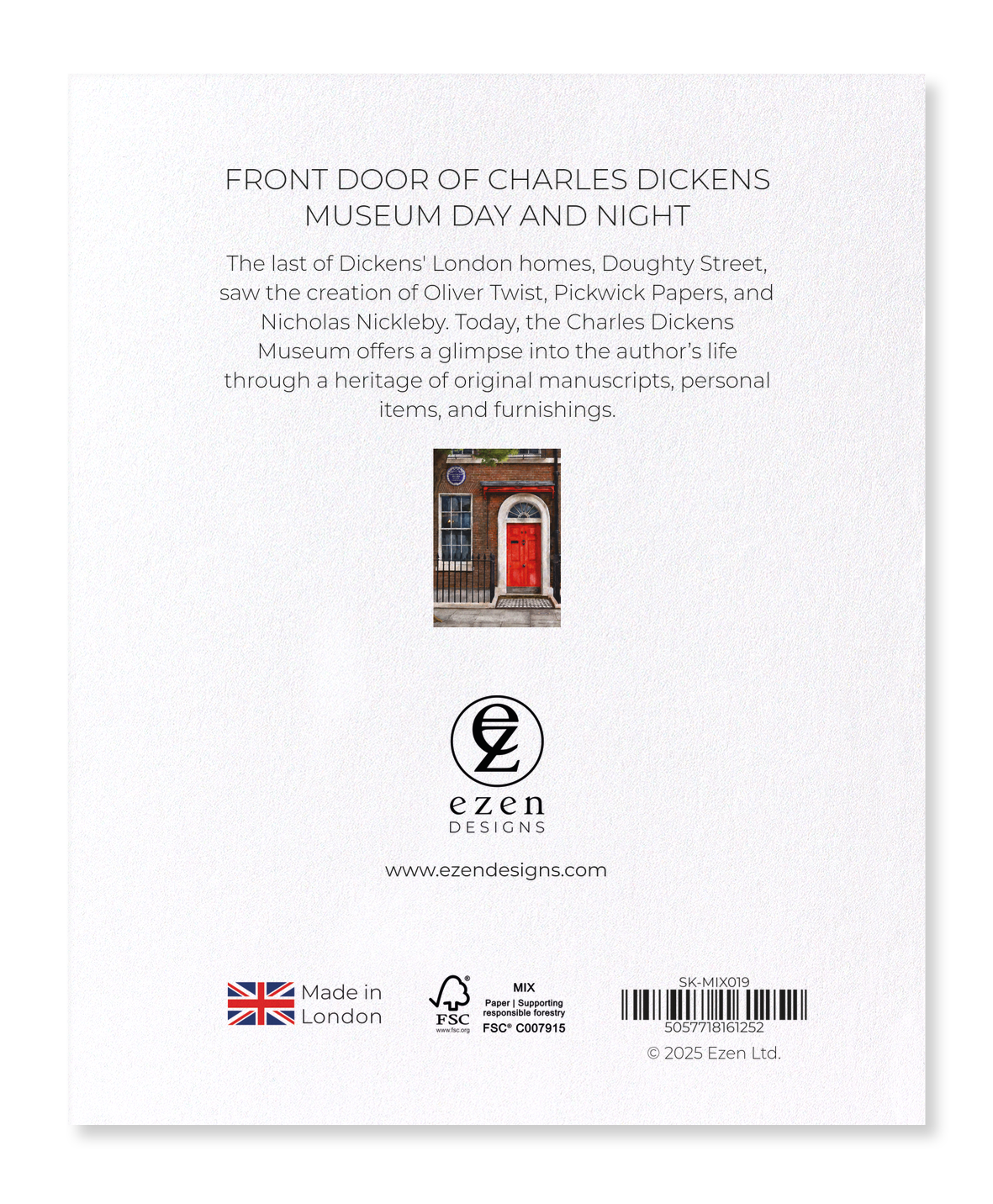 Ezen - Front Door of Charles Dickens Museum Day and Night - Sticker Set