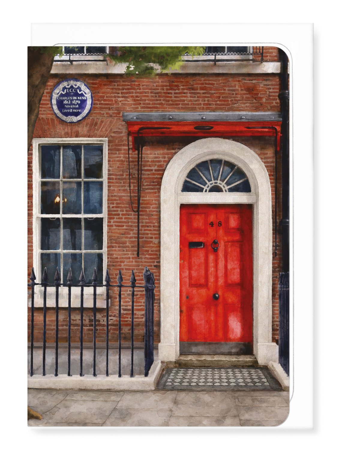 Ezen - Front Door of Charles Dickens Museum - Day - Greeting Card - Front