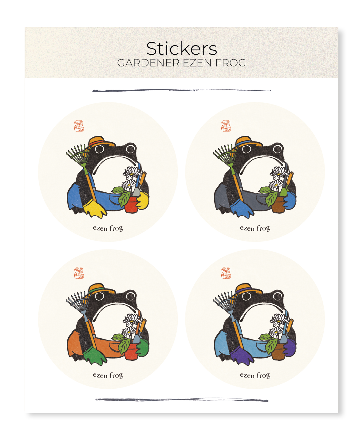 Ezen - Gardener Ezen Frog - Sticker Set