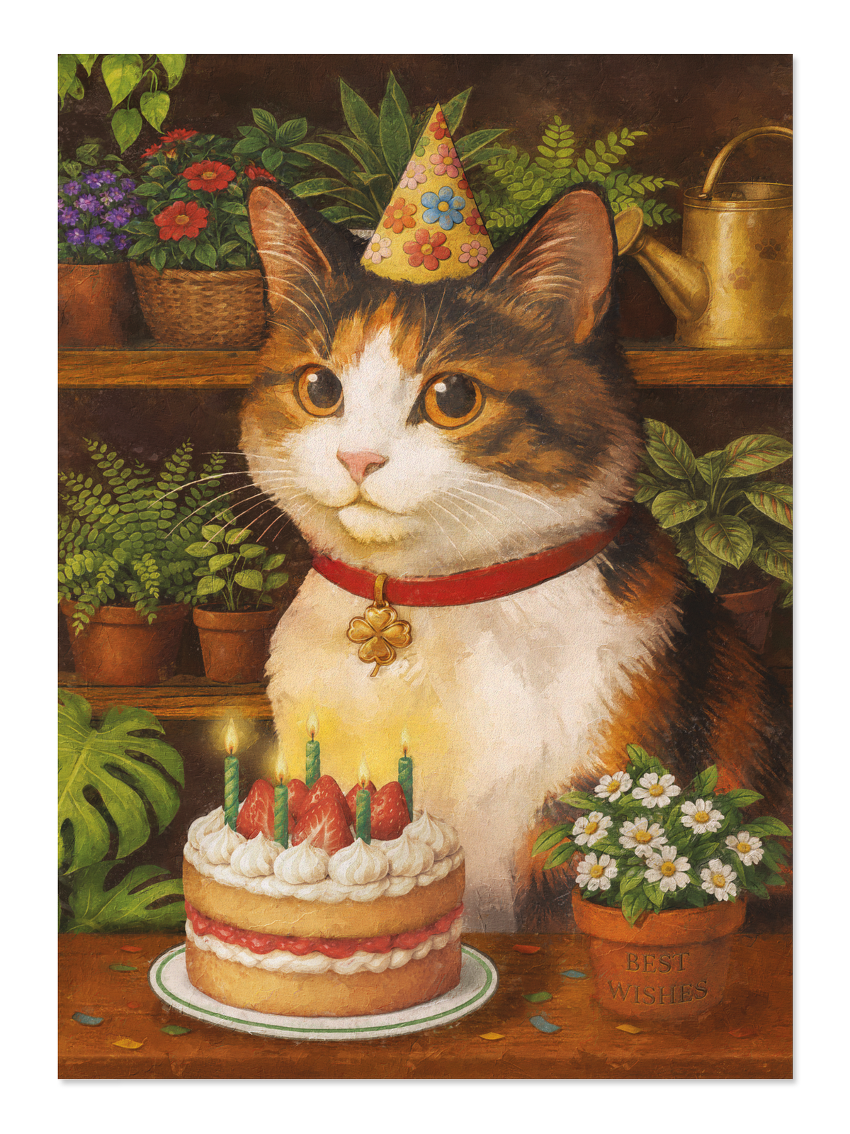 Ezen - Gardening Birthday Classic Cat - Postcard - Front