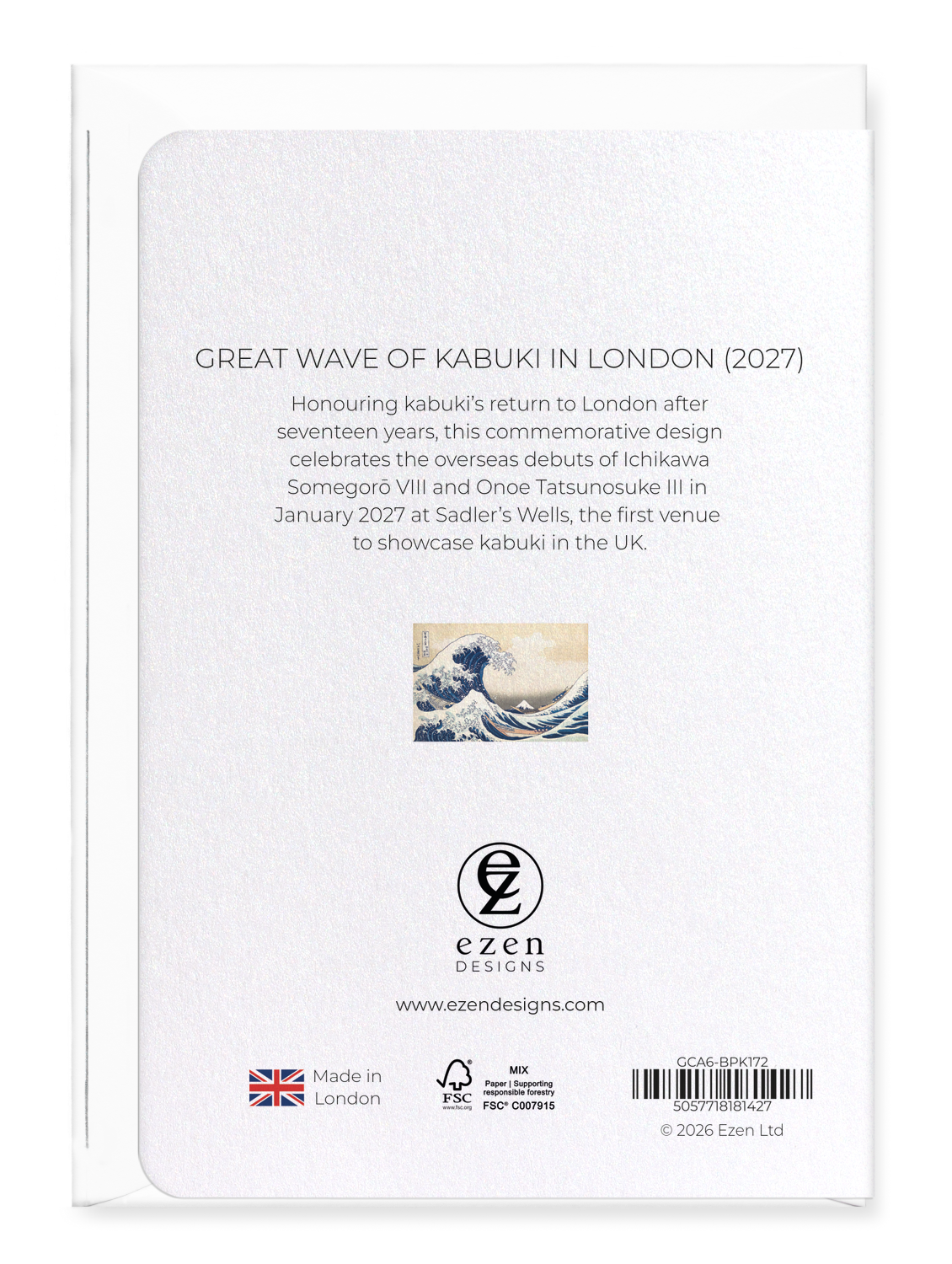 Ezen - Great Wave of Kabuki in London (2027) - Greeting Card - Back