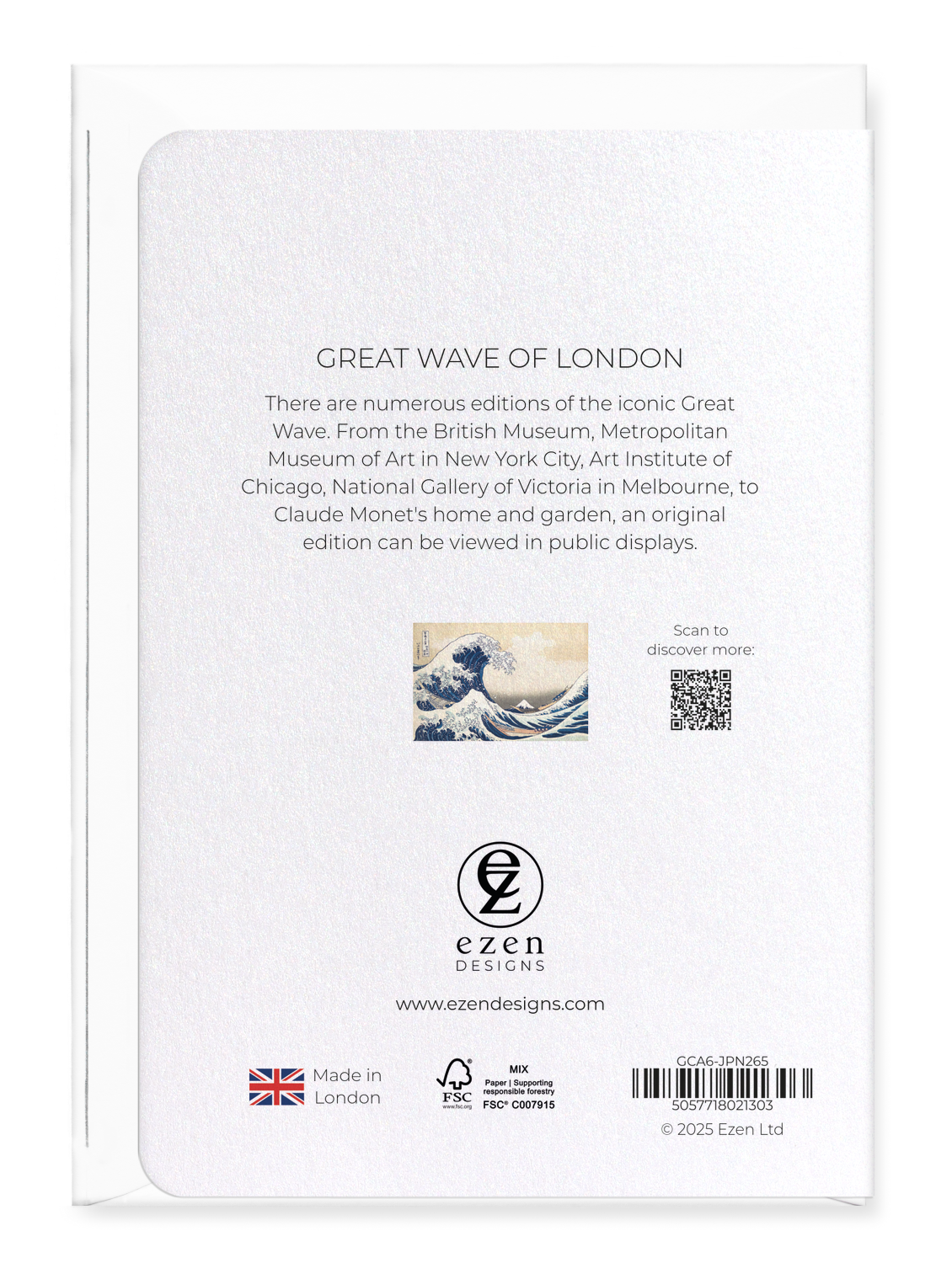 Ezen - Great wave of london - Greeting Card - Back