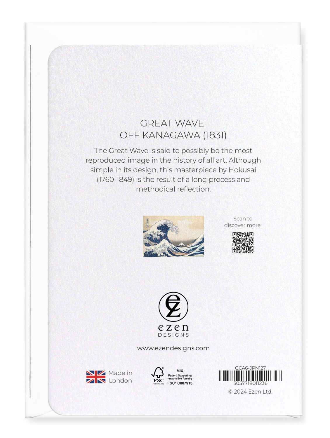 Ezen - Great wave off Kanagawa (1831) - Greeting Card - Back