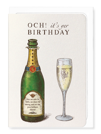 Ezen - Happy Birthday Scottish Champagne - Greeting Card - Front