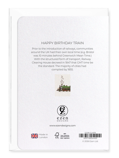 Ezen - Happy birthday train - Greeting Card - Back