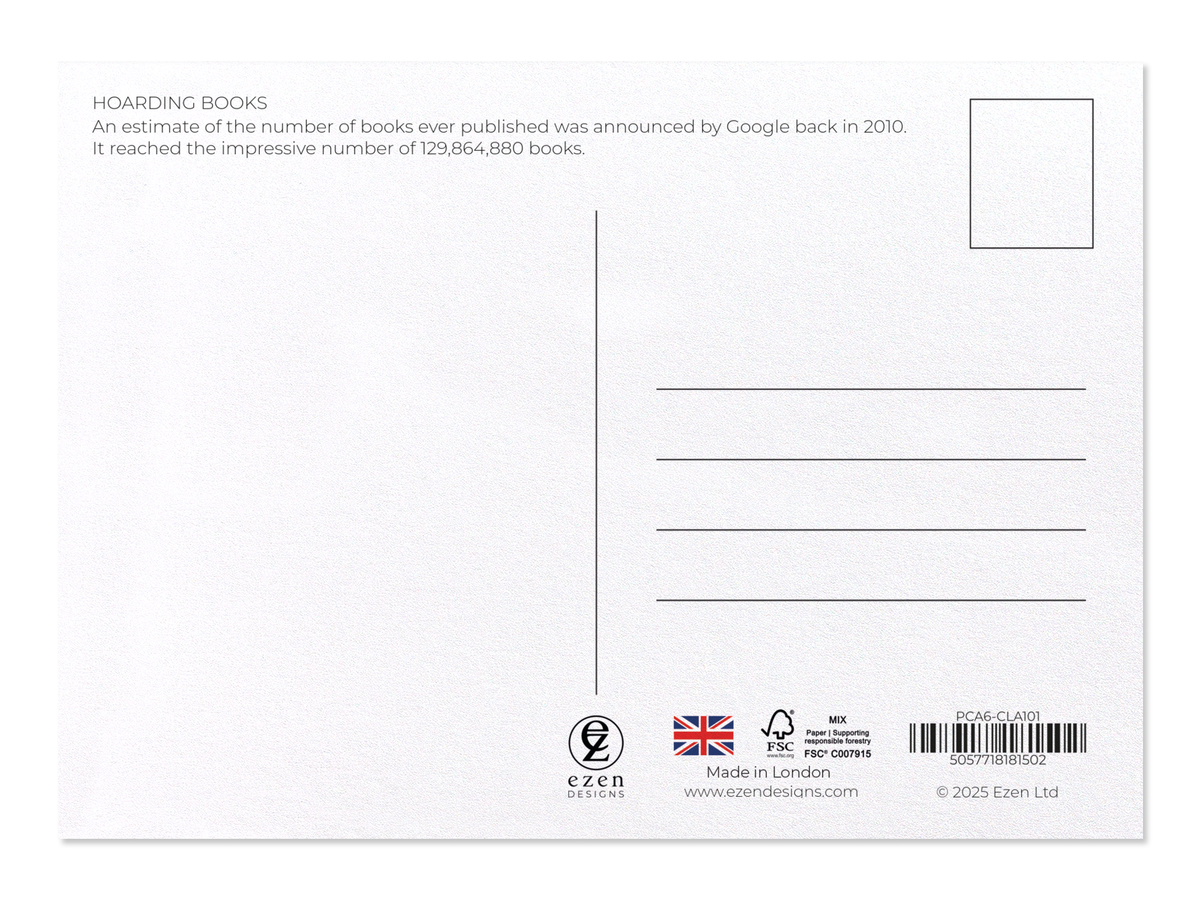 Ezen - Hoarding books - Postcard - Back