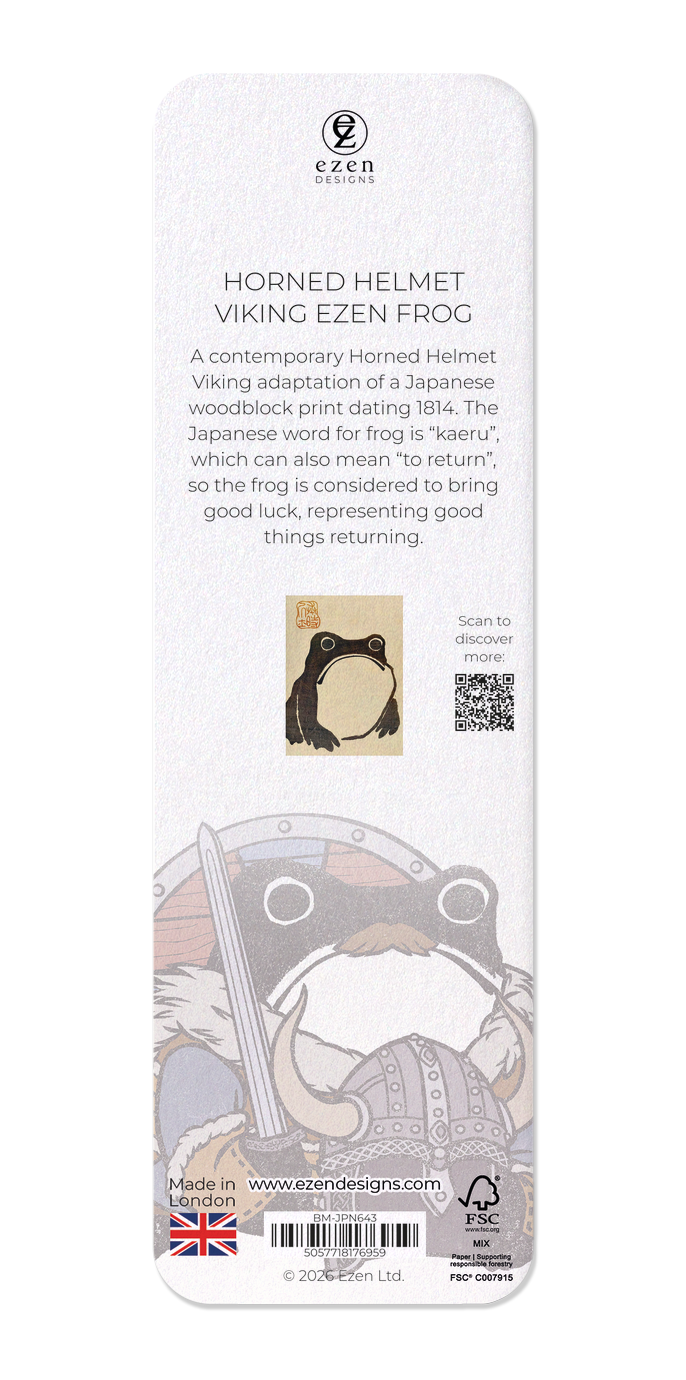 Ezen - Horned Helmet Viking Ezen Frog - Bookmark - Back