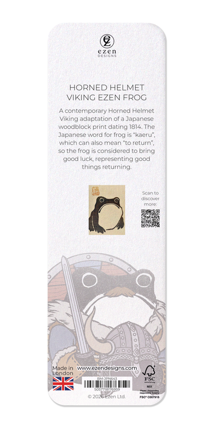 Ezen - Horned Helmet Viking Ezen Frog - Bookmark - Back
