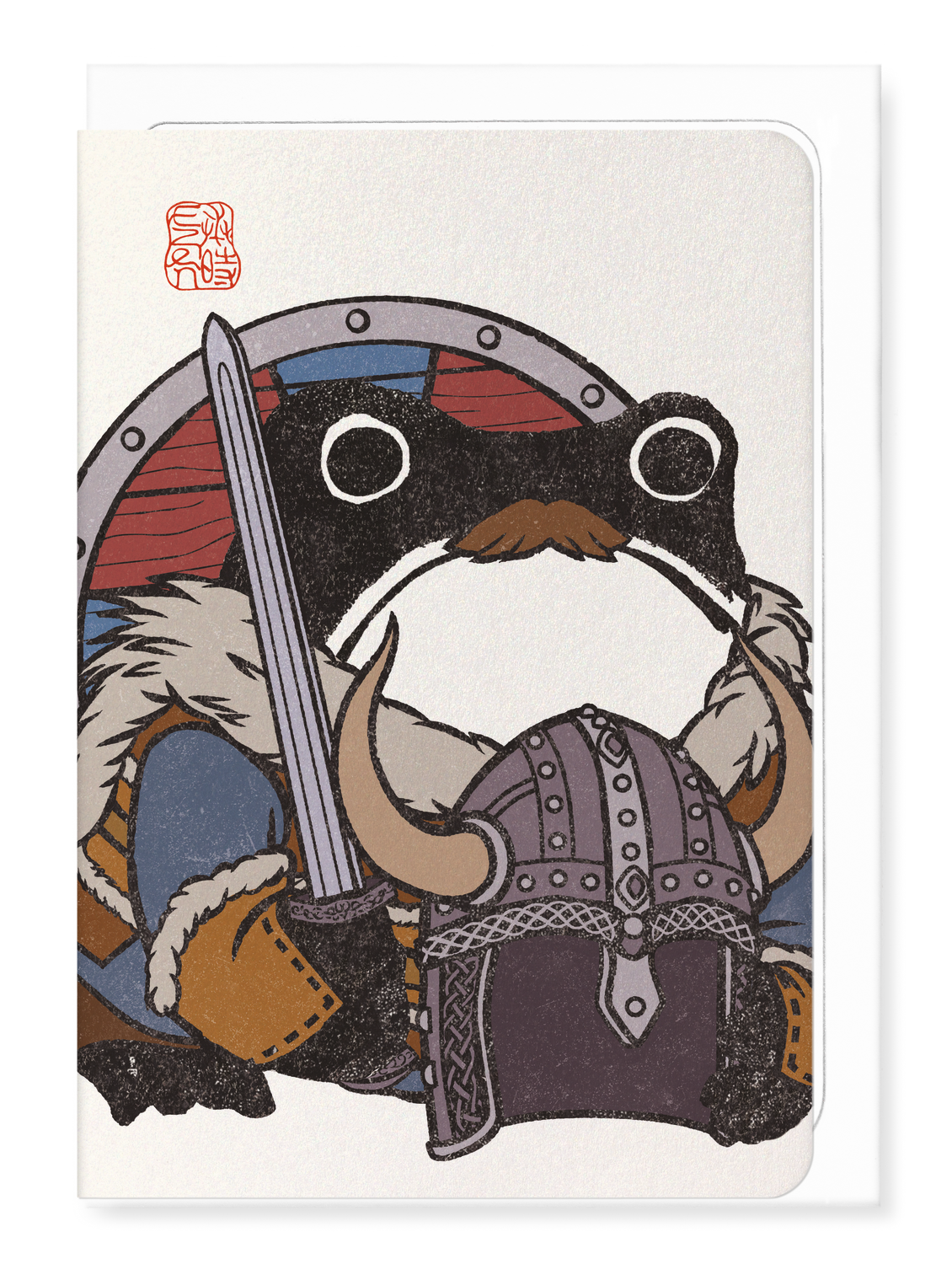 Ezen - Horned Helmet Viking Ezen Frog - Greeting Card - Front