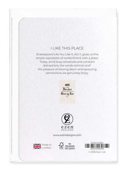 Ezen - I like this place - Greeting Card - Back