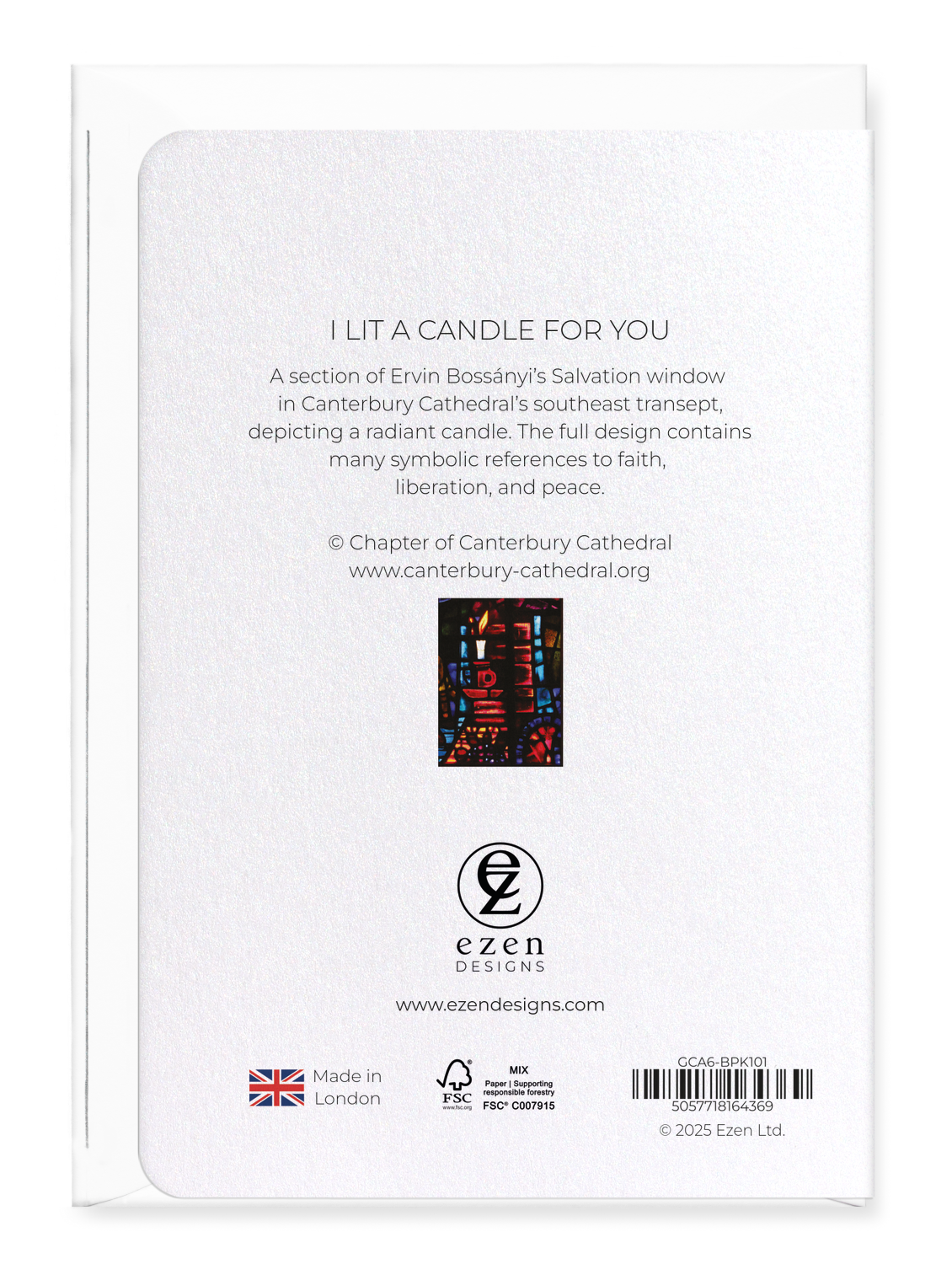 Ezen - I lit a candle for you - Greeting Card - Back