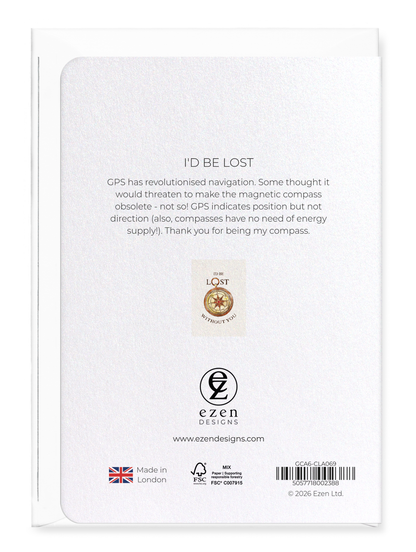Ezen - I'd be lost - Greeting Card - Back
