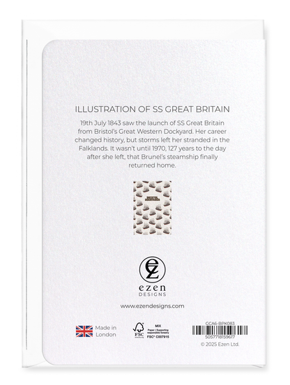 Ezen - Illustration of SS Great Britain - Greeting Card - Back