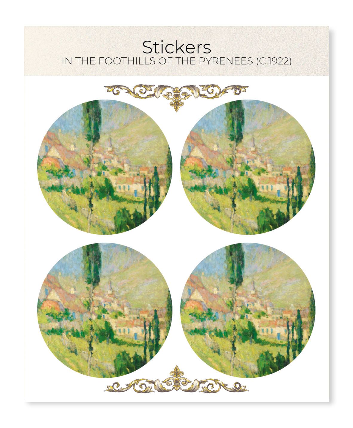 Ezen - In the Foothills of the Pyrenees (c.1922) - Sticker Set