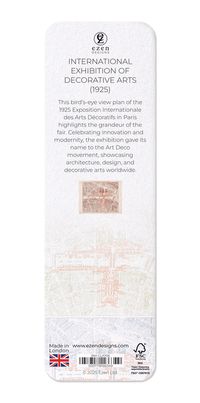 Ezen - International Exhibition of Decorative Arts (1925) - Bookmark - Back