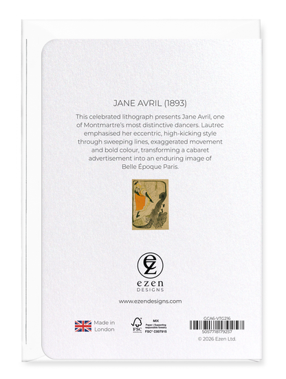 Ezen - Jane Avril (1893) - Greeting Card - Back