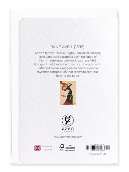 Ezen - Jane Avril (1899) - Greeting Card - Back