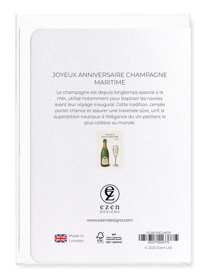 Ezen - Joyeux Anniversaire Champagne Maritime - Greeting Card - Back