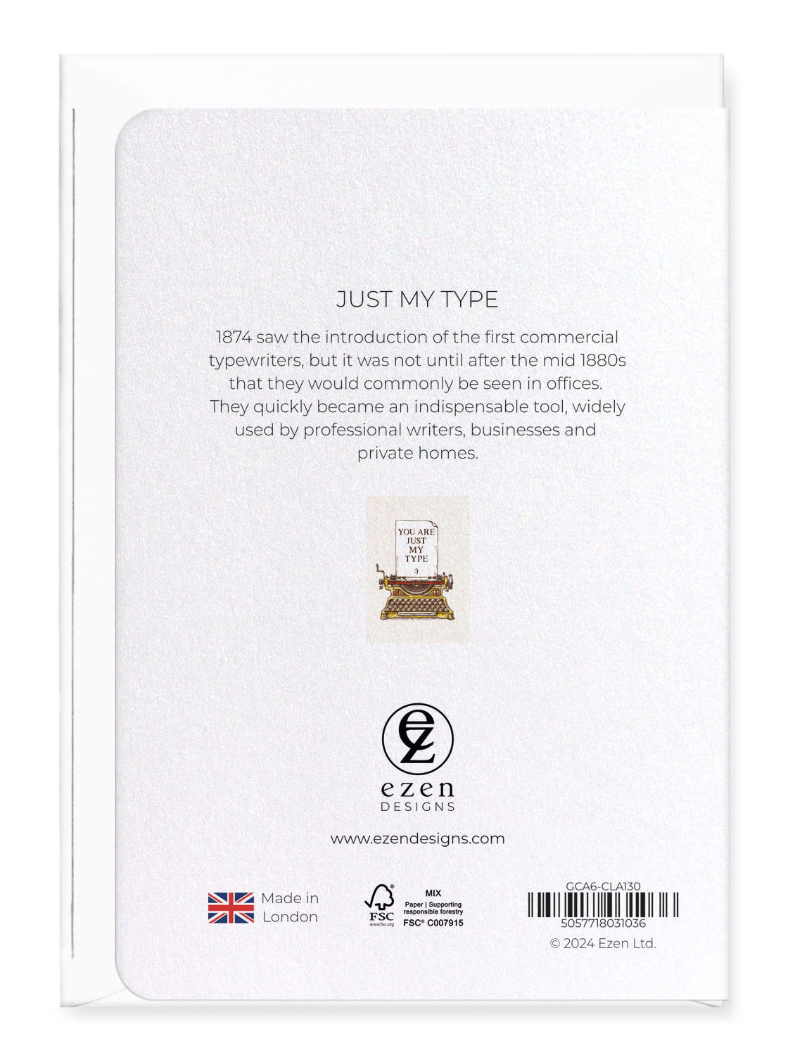 Ezen - Just my type - Greeting Card - Back