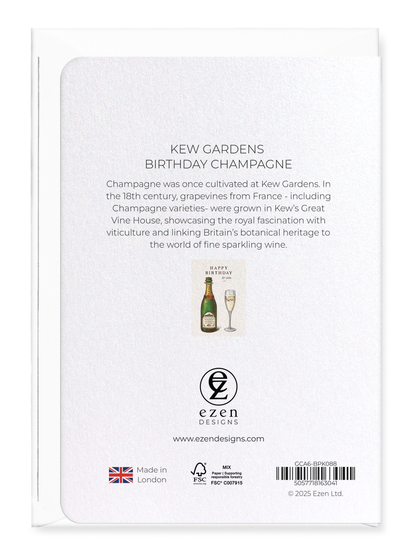 Ezen - Kew gardens birthday champagne - Greeting Card - Back