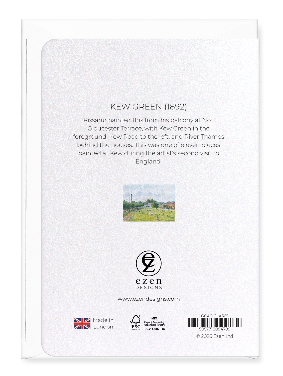 Ezen - Kew Green (1892) - Greeting Card - Back