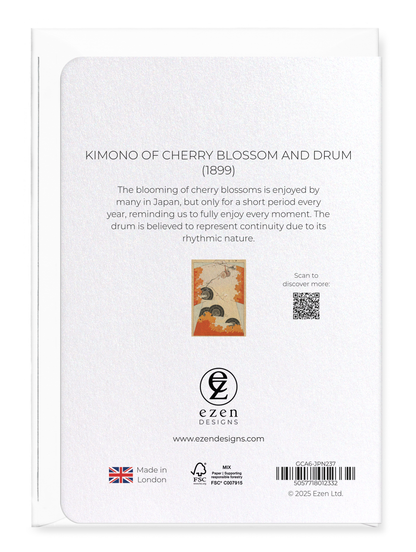 Ezen - Kimono of Cherry Blossom and Drum (1899) - Greeting Card - Back