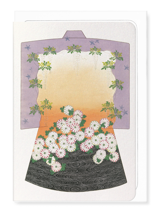 Ezen - Kimono of Chrysanthemum and Wisteria (1899) - Greeting Card - Front