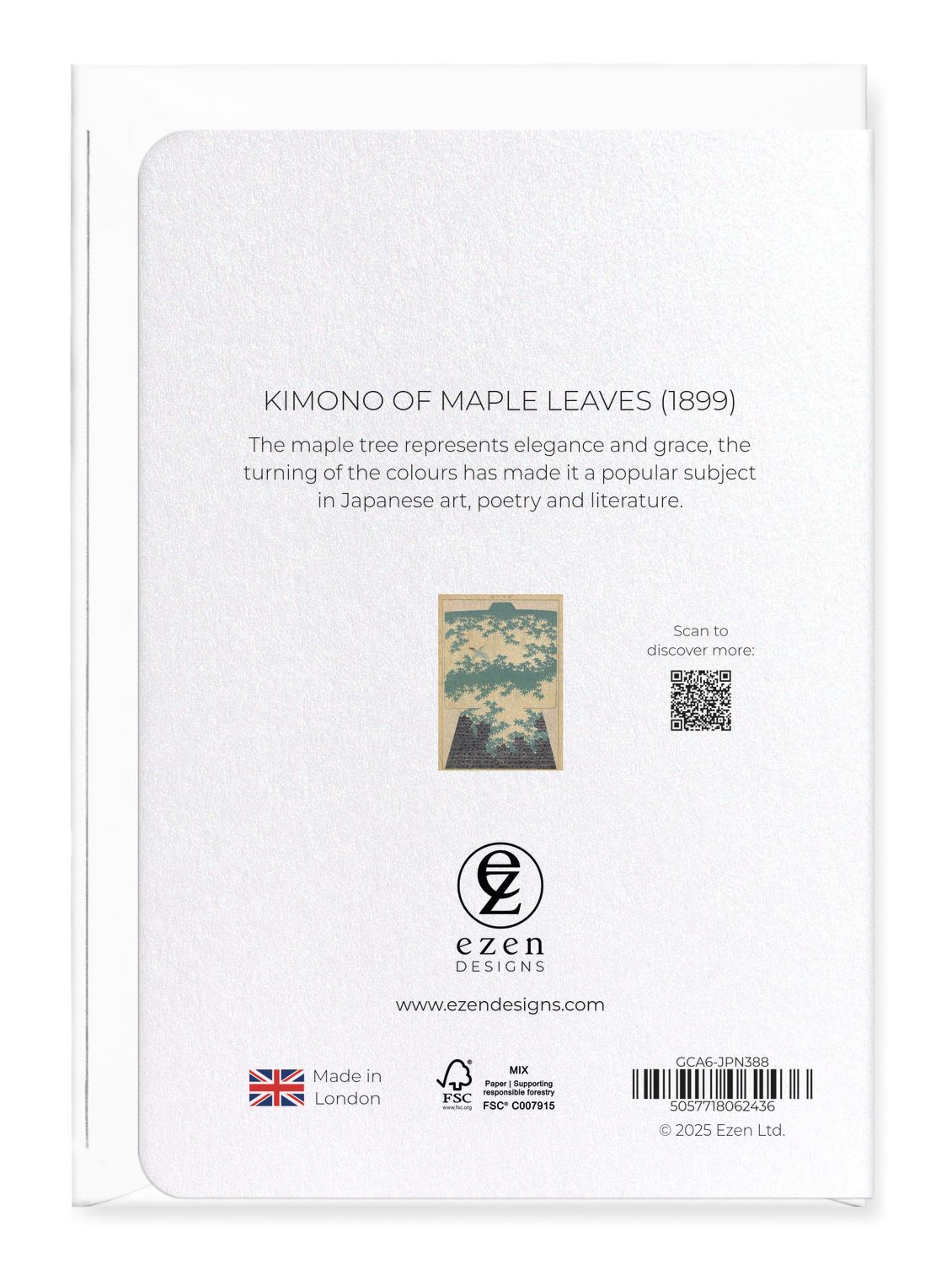 Ezen - Kimono of maple leaves (1899) - Greeting Card - Back